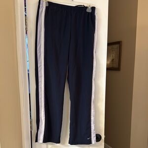 Navy Track Pants with White Stripes